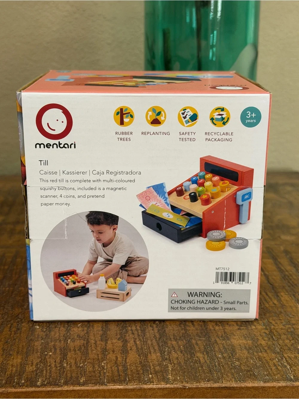 Mentari Wooden Toy Cash Register for Kids, new!
